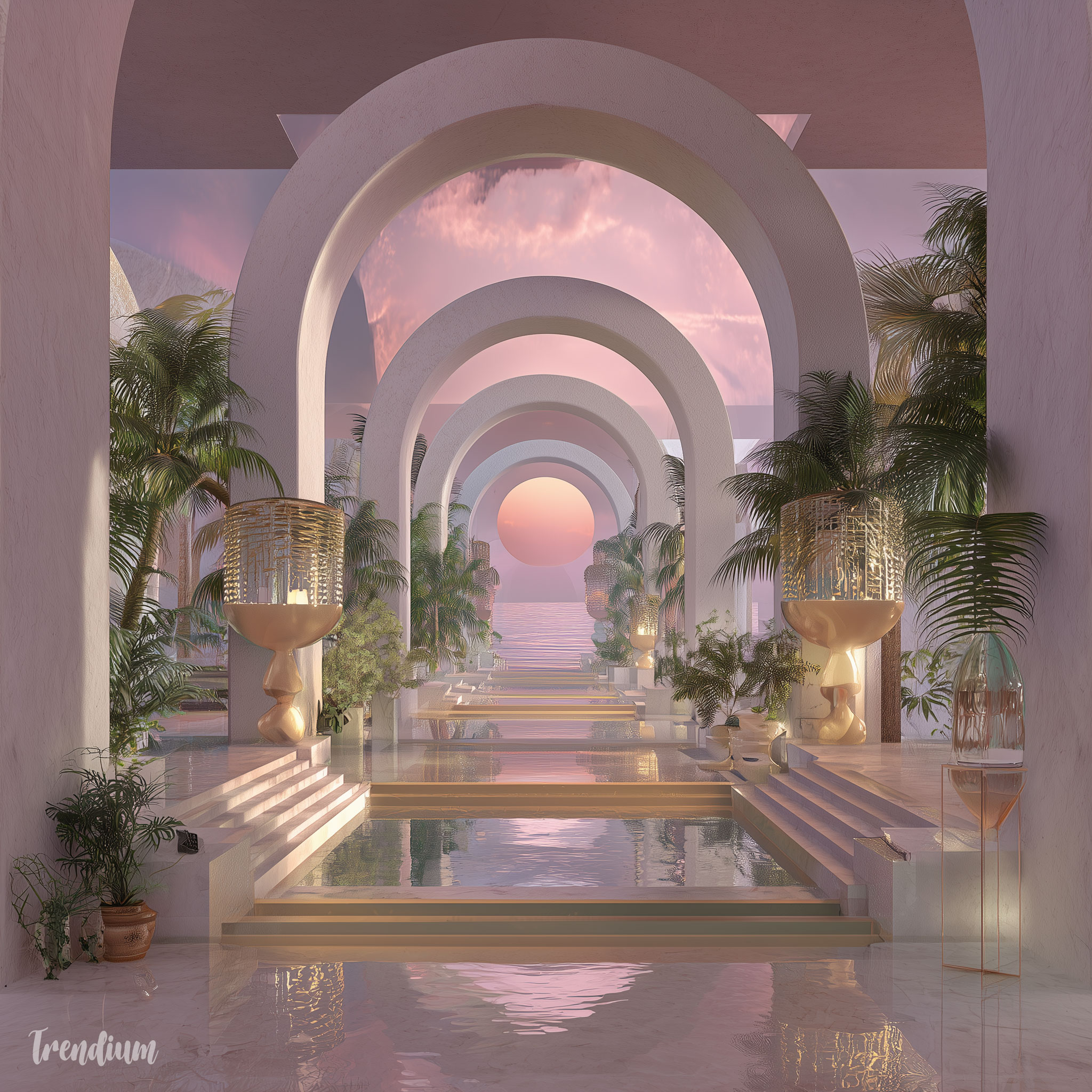 [prompt] bright but artificial afterlife architecture, staged paradise, subtle surrealism