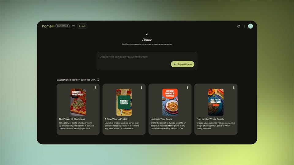 포멜리 앱 홈 화면 : 비즈니스 메뉴에 대한 캠페인 제안 카드