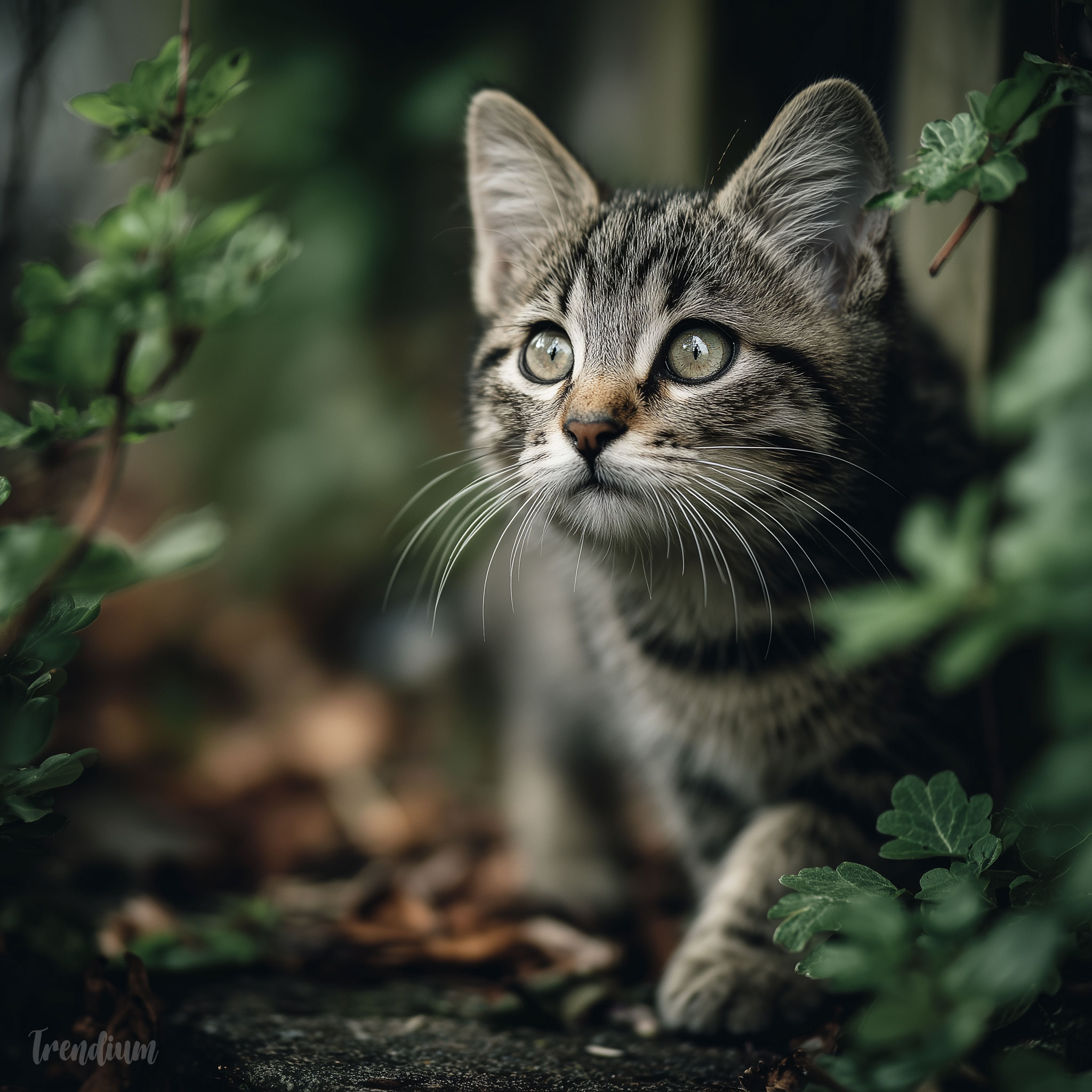 [prompt] A kitten in the garden, cinematic depth, f/2.8 --raw --stylize 200