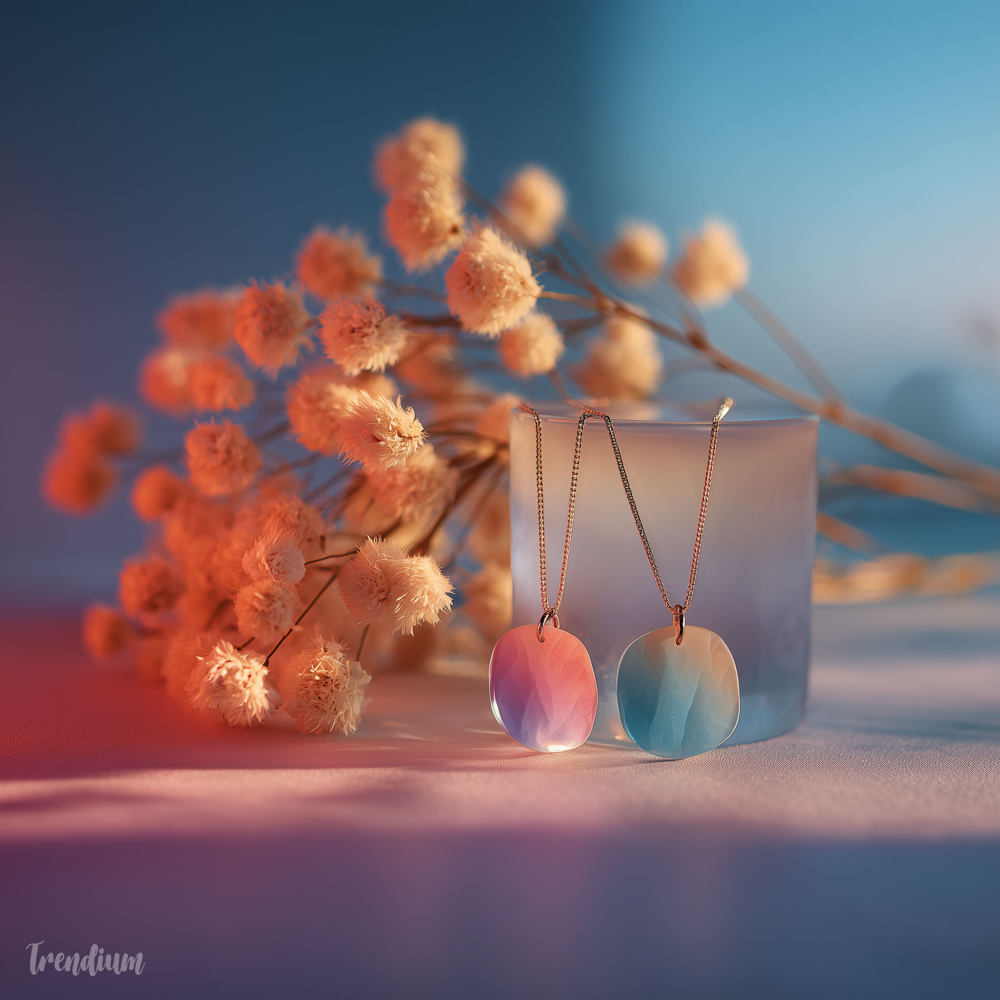 [prompt] ethereal jewelry, soft gradient background, diffused lighting, pastel tones, minimal styling, elegant composition --raw --stylize 250