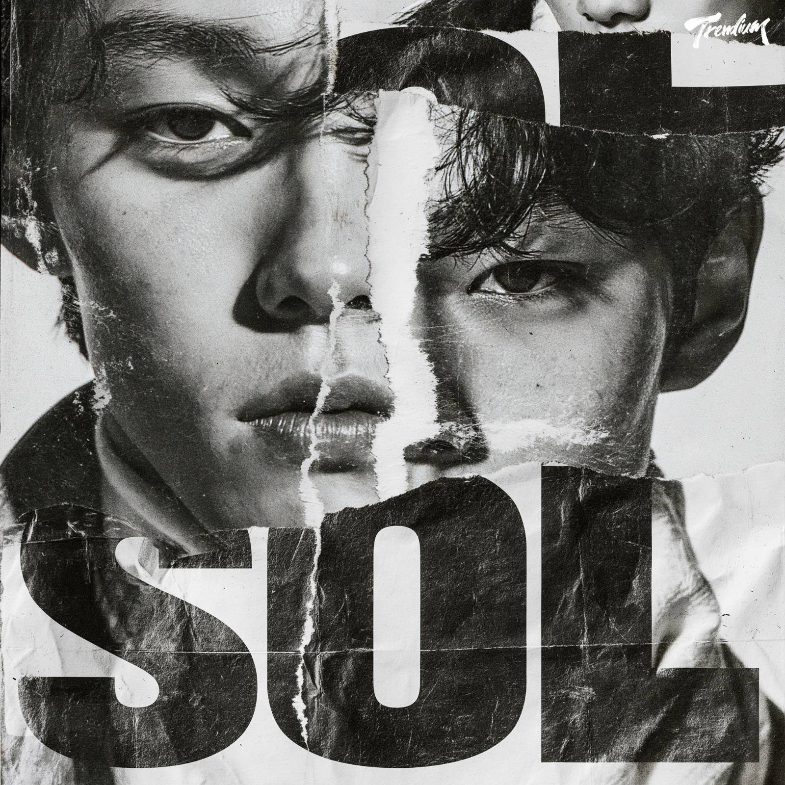[prompt] magazine cover collage, overlapping portraits, bold headline typography, torn edges, Korean male model in his 20s, high fashion editorial