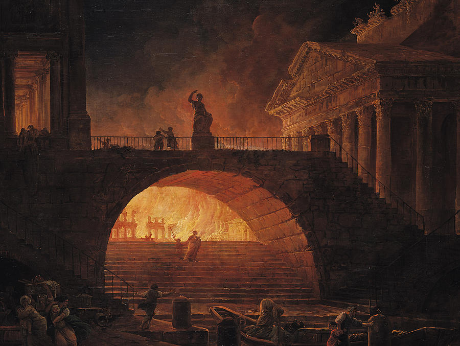 <The Fire of Rome>, Hubert Robert, 1785
