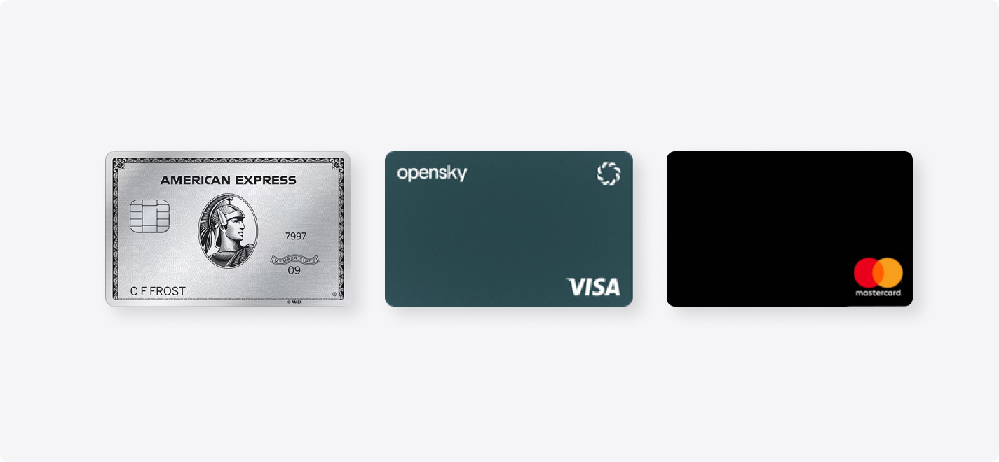 @American Express, VISA, Mastercard