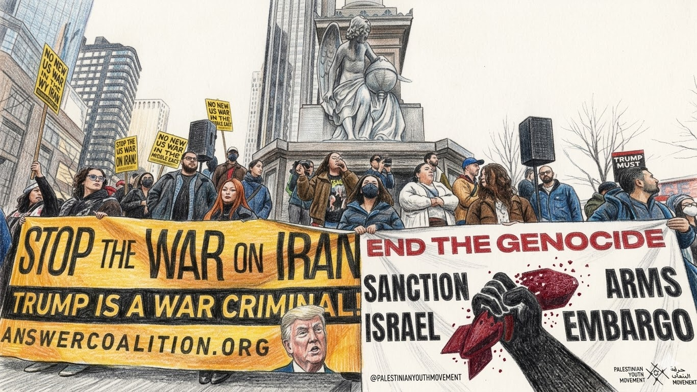 ▲ 뉴욕에서 2월 28일 벌어진 이란 공격 반대 시위