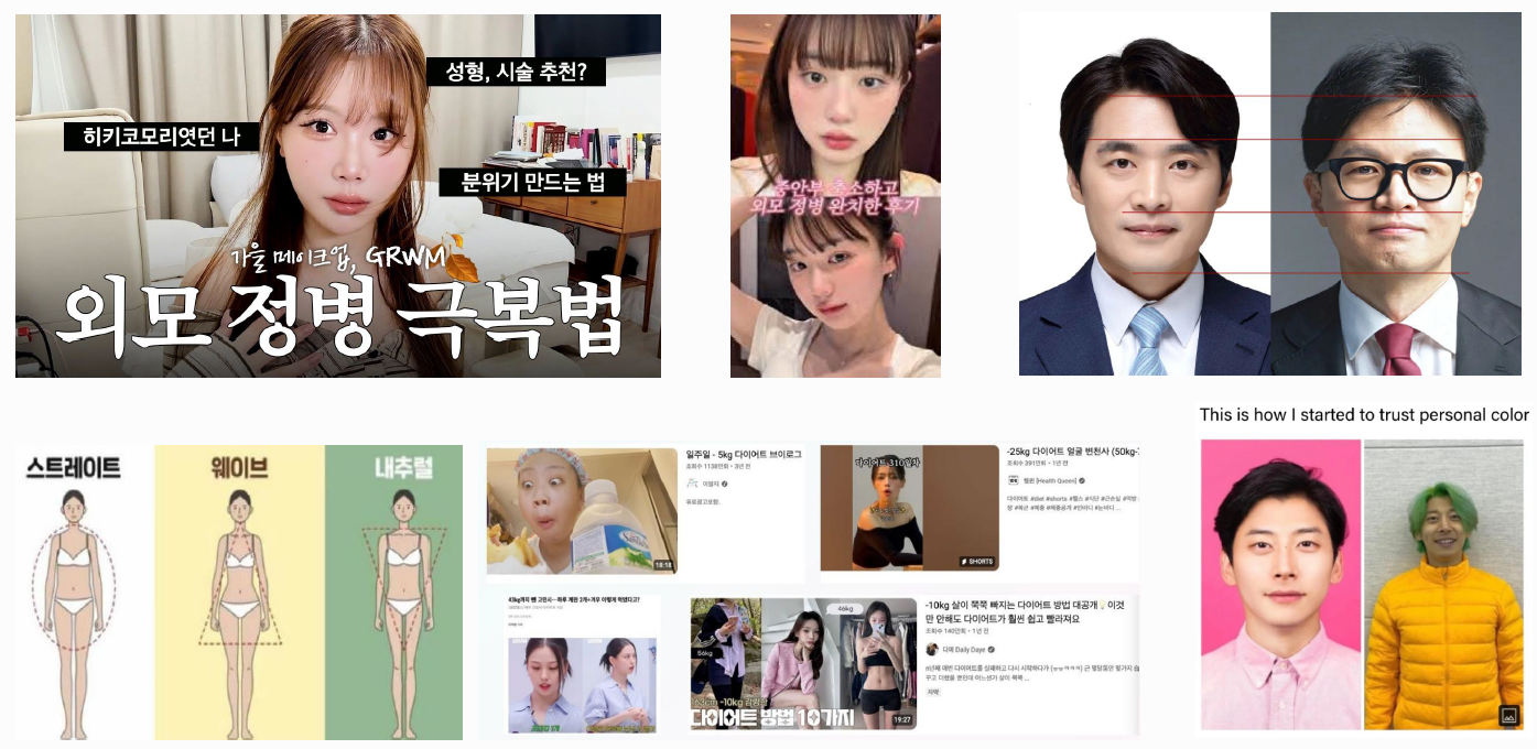 중안부 길이, 미세한 골격 요소까지 세분화해 외모를 서열화하는 '외모 정병' 관련 미디어 컨텐츠들.