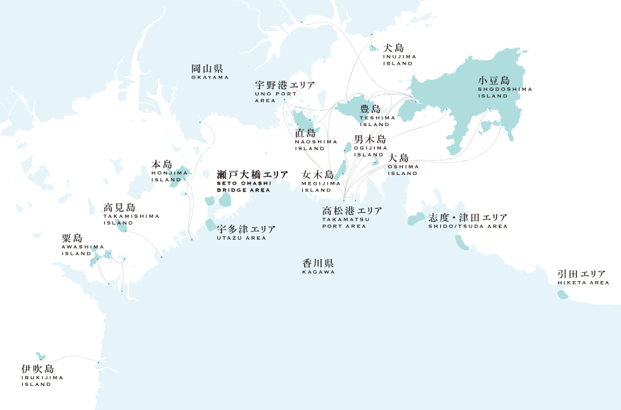 세토우치 트리엔날레 참여 지역 지도