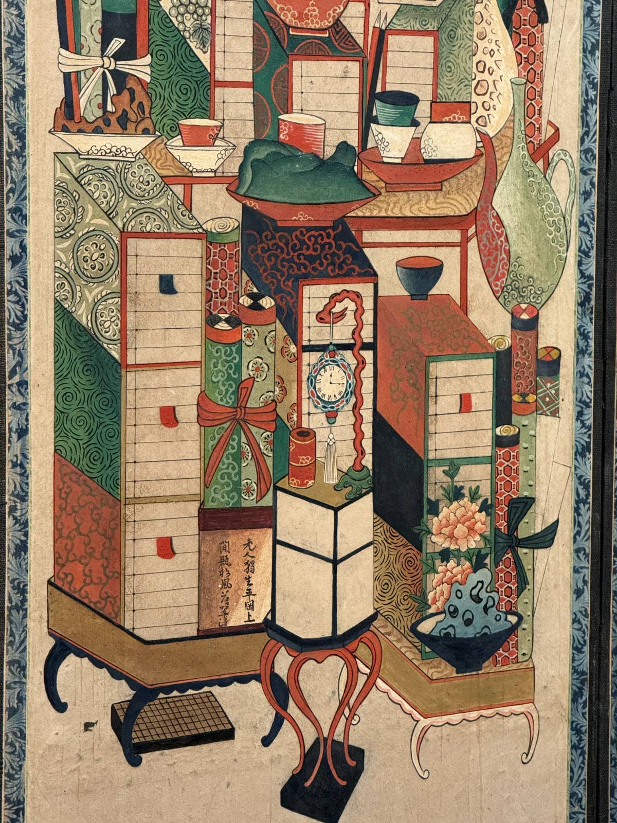 책거리, 19세기 후반, 종이에 채색, 179.5 × 379cm&nbsp;