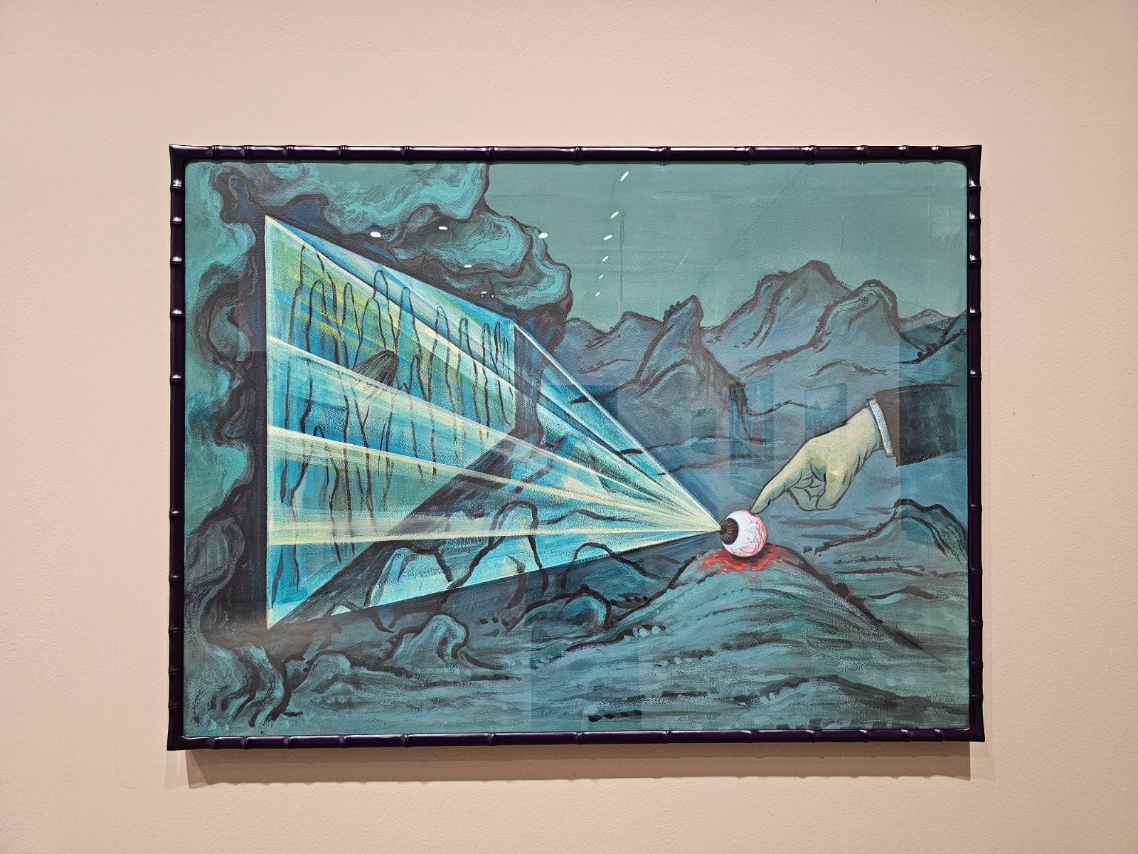 <프로젝션 1> 2025,&nbsp;Acrylic and pigments on paper,&nbsp;87x118cm