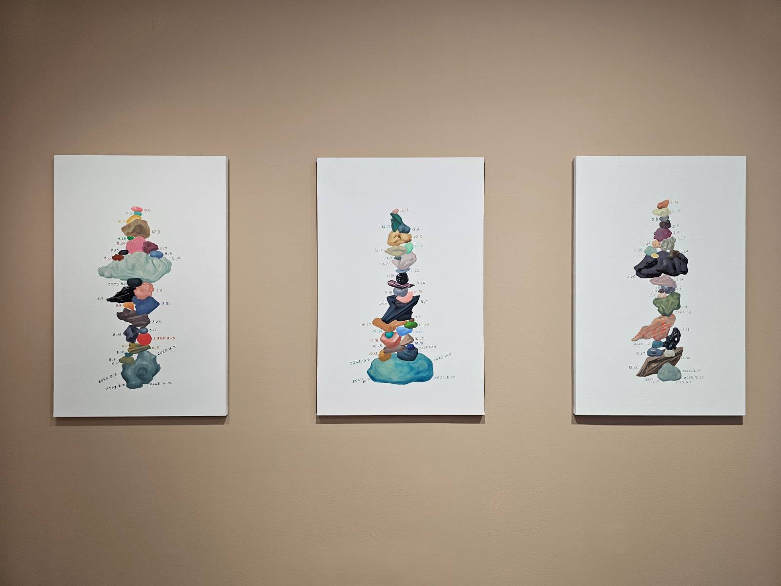 <헛수고> 연작, 2025-2026,&nbsp;Oil on canvas, each 100x65cm