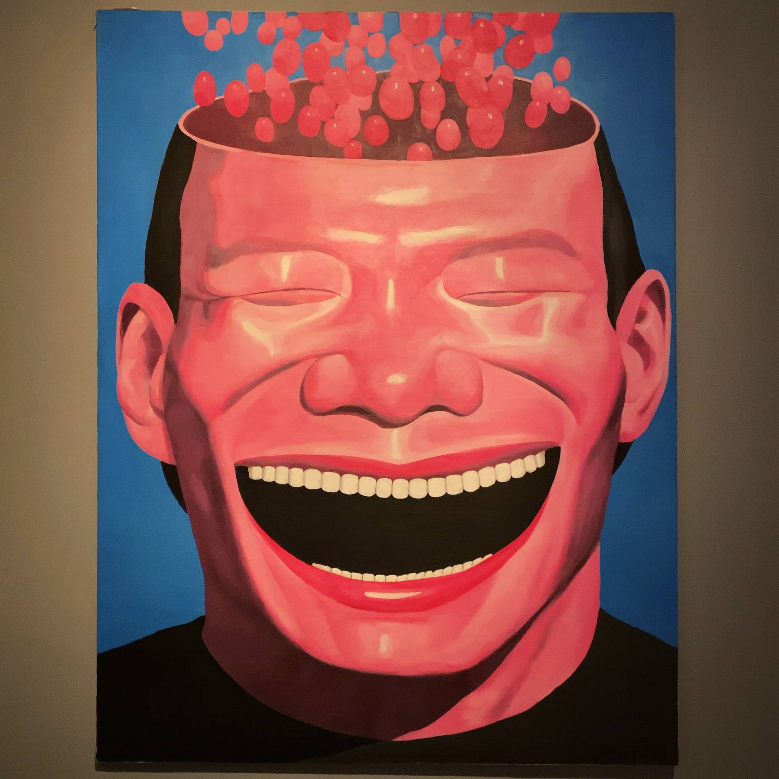Yue Minjun, Memory-2, oil on canvas, 140 × 108 cm, 2000