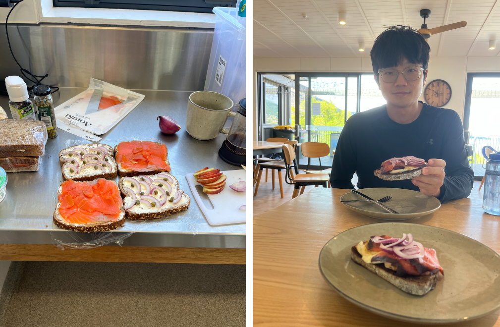 노지캠핑때의 수고를 줄이기 위해 쾌적한 주방에서 샌드위치를 왕창 싸서 출발하기도 했다