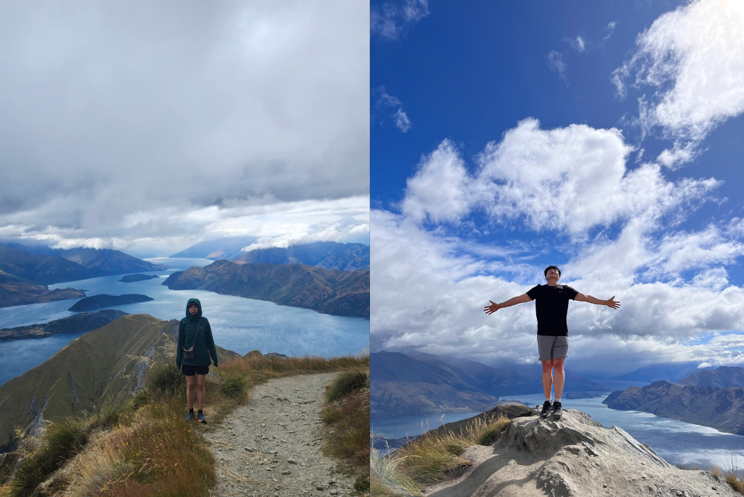 2023년 3월 Roy's Peak 산행. 같은 날에 찍은 사진 맞고요.. 시시각각 날씨가 변했다