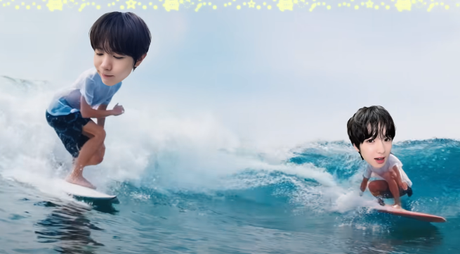 NCT WISH - Surf MV 中 서핑 발합성 장면