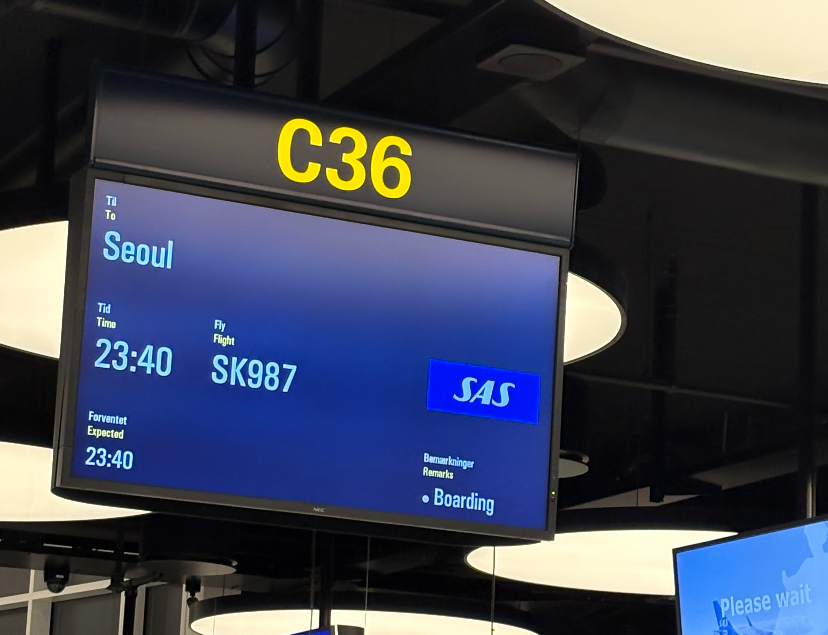 코펜하겐 공항 스크린에서 Seoul을 보게 되다니 엉엉
