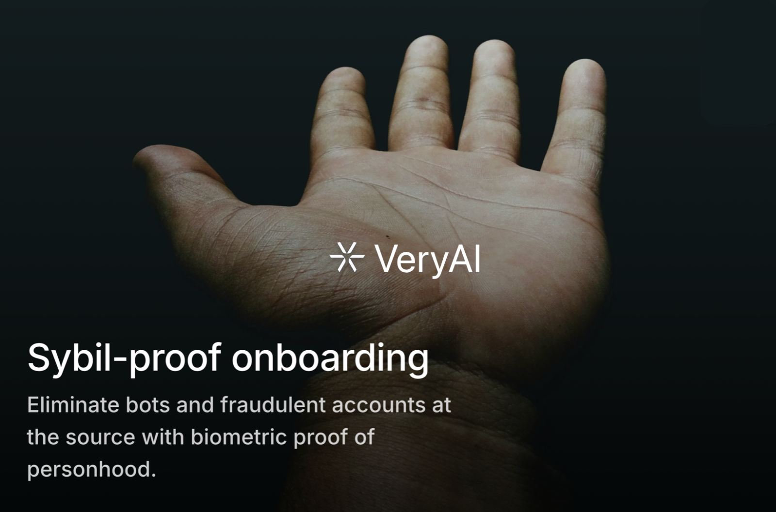 VeryAI, 손바닥 스캔으로 실제 인간임을 증명...AI 생성 인증 차단의 썸네일 이미지