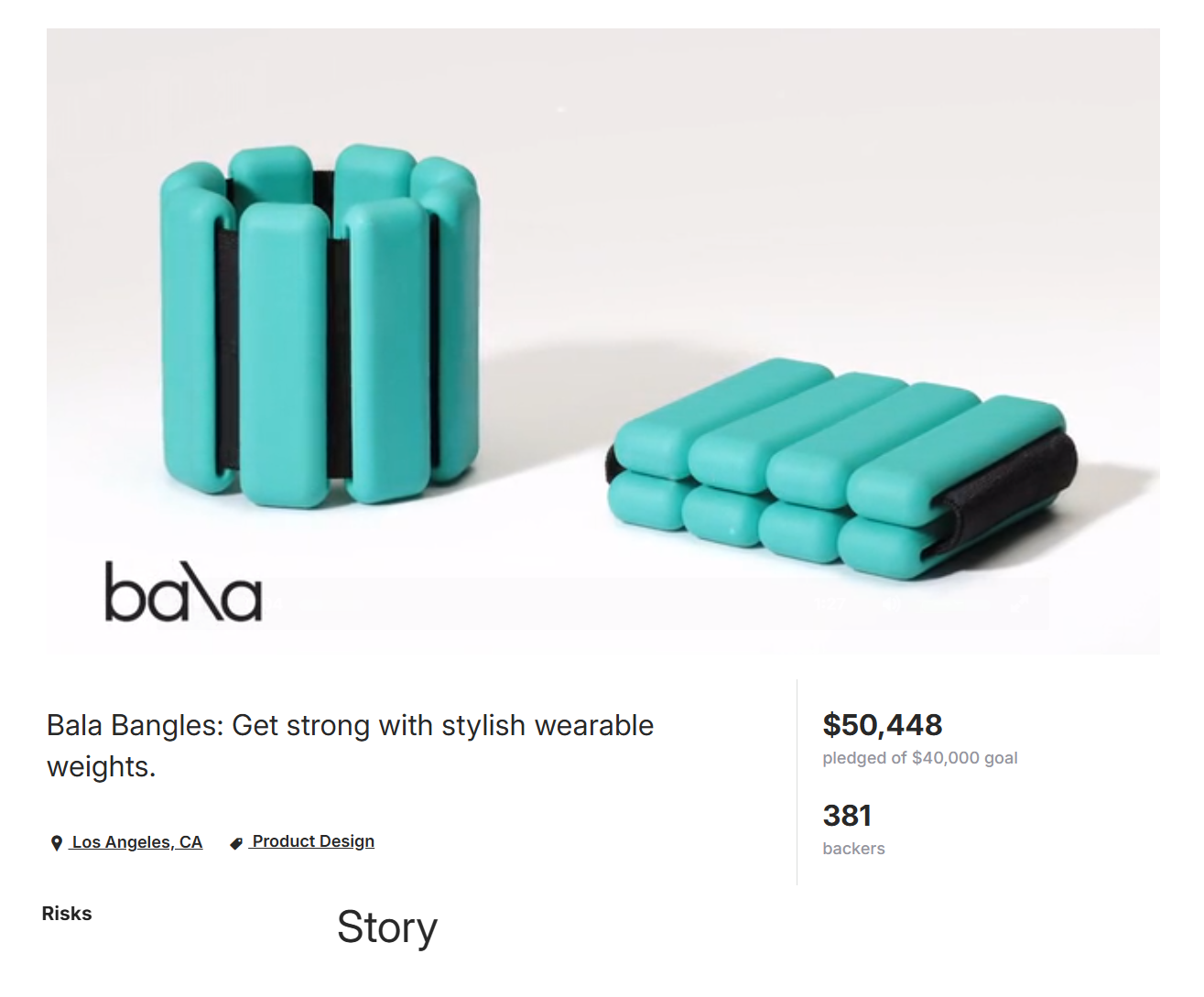 킥스타터에 올라온 Bala의 펀딩 모집