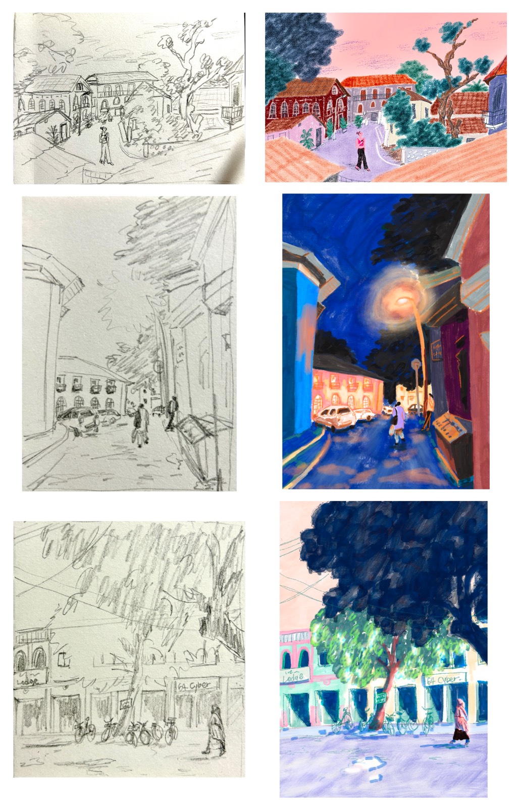 연필 스케치와 아이패드로 완성한 그림