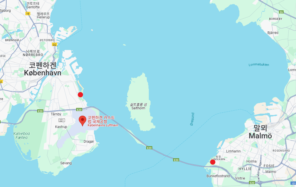 왼쪽의 빨간 점에서 시작해 오른쪽의 빨간 점에서 끝난 달리기대회!