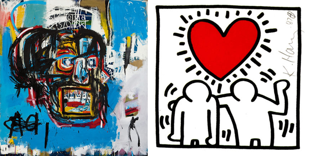 (좌) Untitled, Jean-Michel Basquiat, 1982  |  (우) Untitled, Keith Haring, 1987