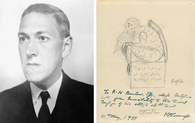 H.P. 러브크래프트와 그가 그린 크툴루 그림, 위키피디아