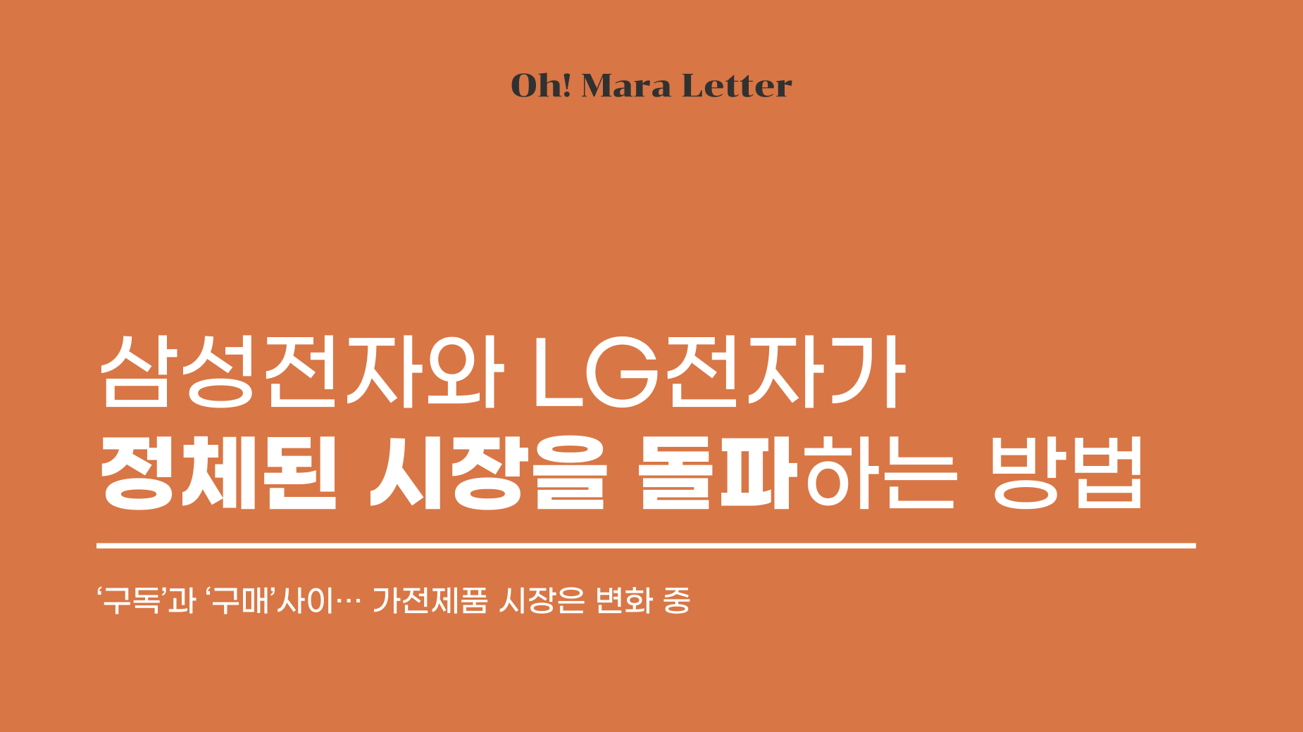 [오마라레터 23호] 삼성전자와 LG전자가 정체된 시장을 돌파하는 방법의 썸네일 이미지