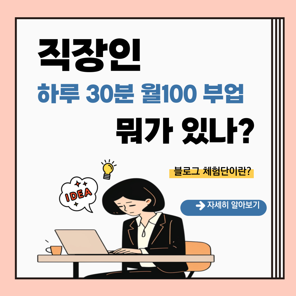 직장인 SNS 온라인 부업 하루 30분 월100의 썸네일 이미지