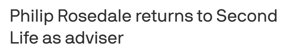 Philip Rosedale returns to Second Life as adviser - Axios