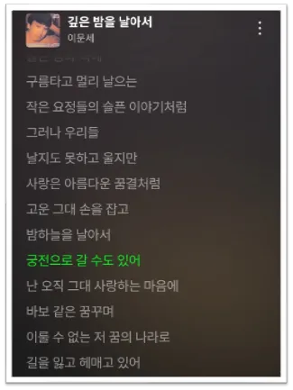 출처: 멜론 이문세-깊은 밤을 날아서