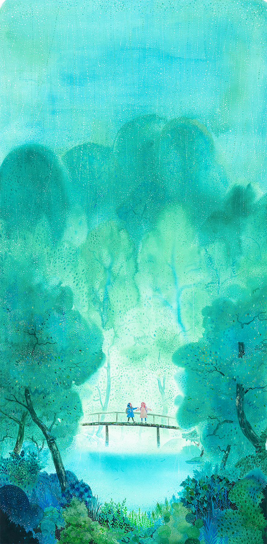 비의 숲 (종이에 수채, 2017)