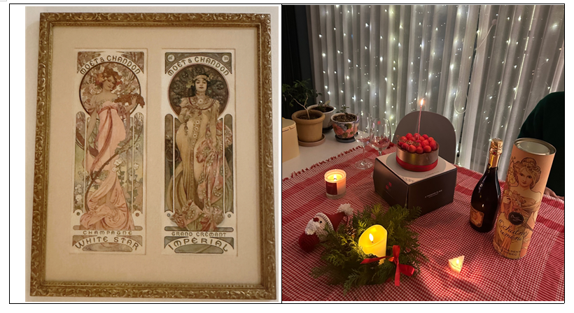 왼: 모엣샹동 광고포스터 @헤이즈진