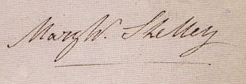 메리 셸리의 서명 ⓒ wikimedia