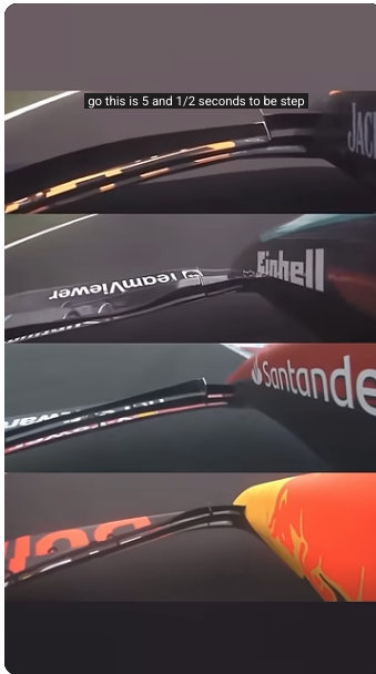 클릭하면 유투브 쇼츠 영상으로 이동. 맨 위가 맥라렌 프론트윙인데요, 확실히 유연한게 보입니다. 