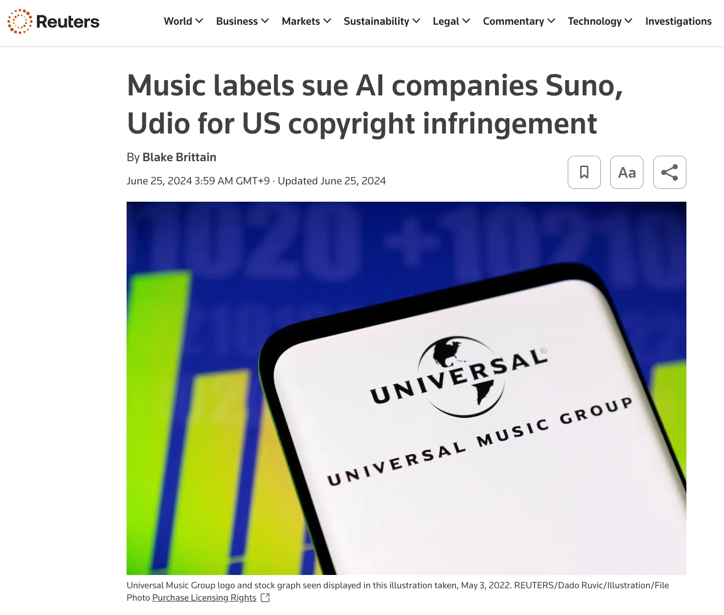 전 세계 음악 회사와 AI 음악 회사(수노, 유디오) 간의 집단 소송전이 시작됐다.