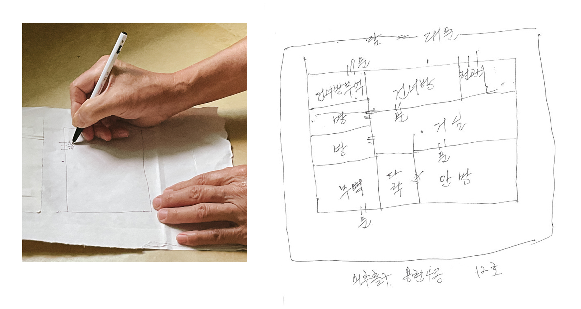 할아버지가 직접 그려주신 옛 평면도