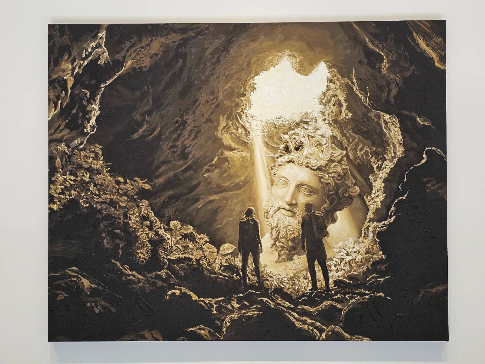 <Members of the Future in the Cave of Zeus> 2024, Acrylic on canvas panel, 102×127.3cm