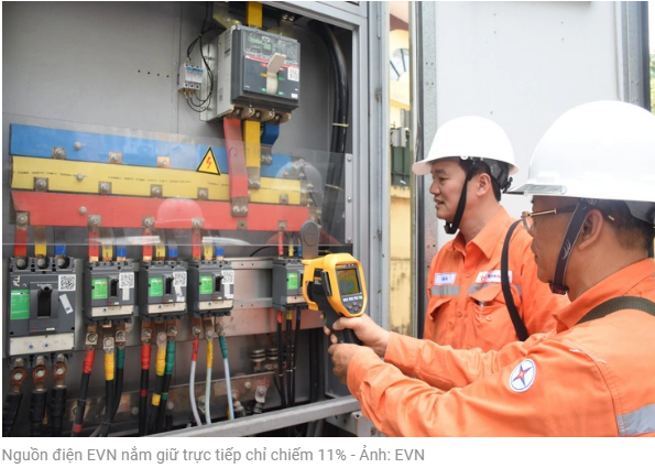 EVN의 직접 전력 공급원은 11%만 차지합니다