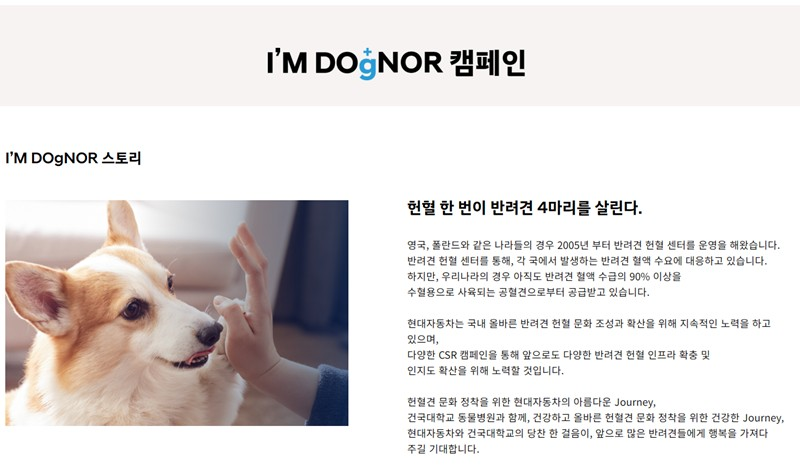 [출처 : 현대자동차] 아임도그너 캠패인 소개