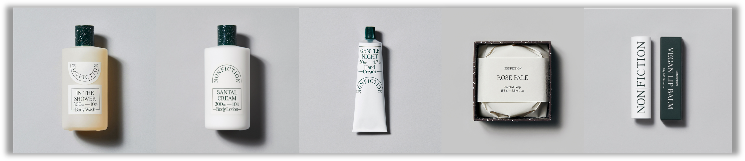 논픽션 바디워시 / 바디로션 / 샌드크림 / 비누 / 립밤 (출처 : 논픽션)