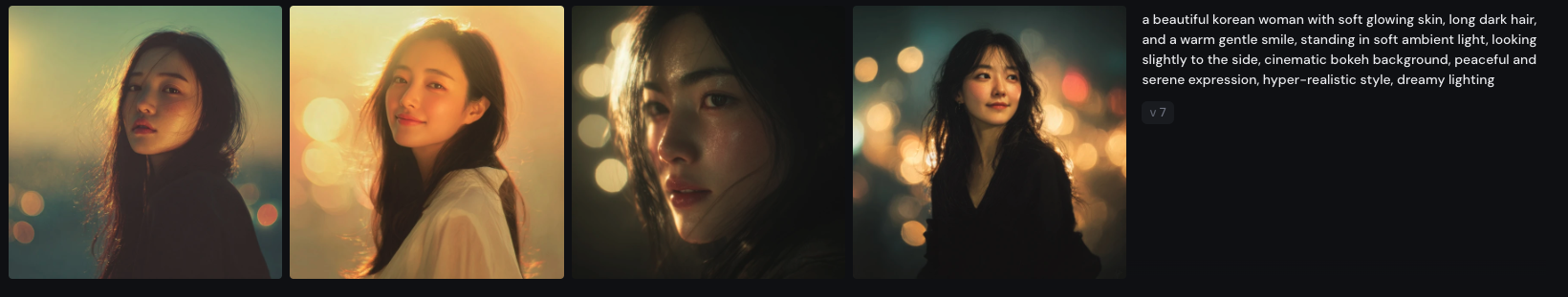 원하는 무드의 인물 이미지를 뽑습니다.