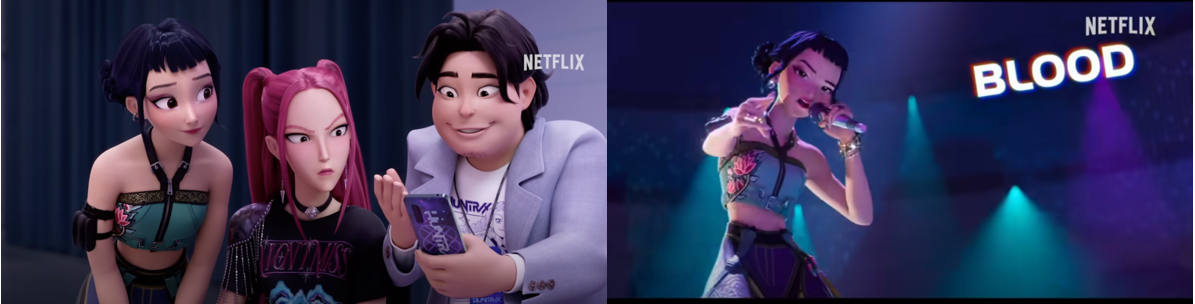 출처: 넷플릭스 (왼 - 평소 조이/ 오 - 무대 조이)