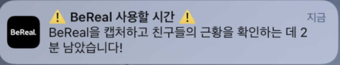 랜덤하게 오는 비리얼 푸시 메세지
