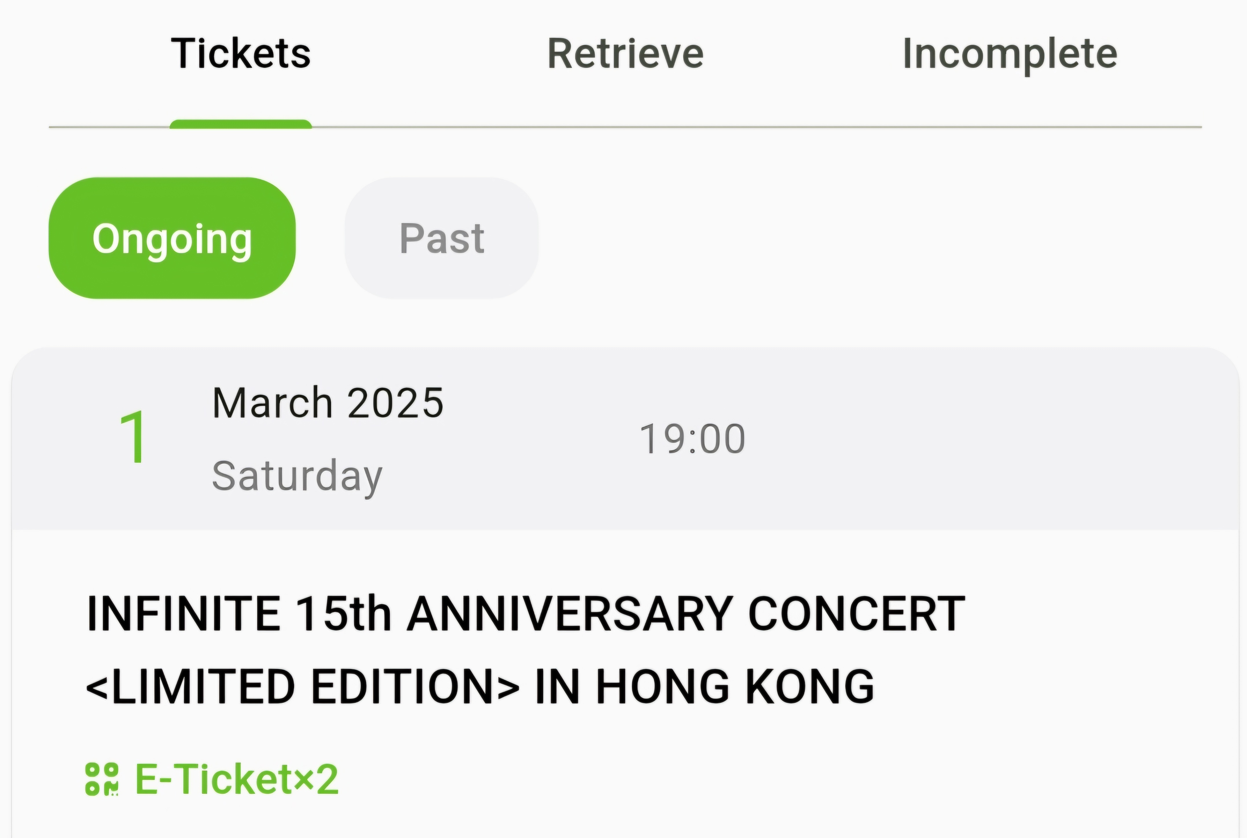 그리고 결국..... 추가로 예매해버린 홍콩 콘서트. 이것도 재밌게 놀고 올게요!