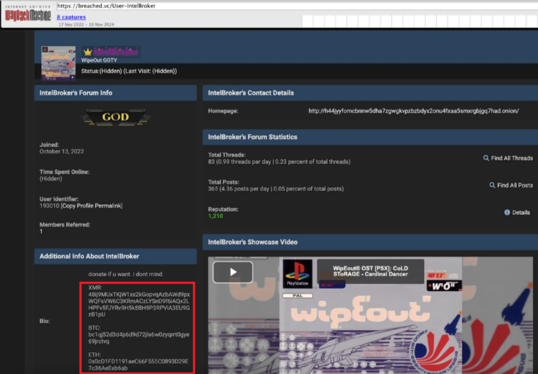 [출처: Chainalysis] 인텔브로커 비트코인 주소