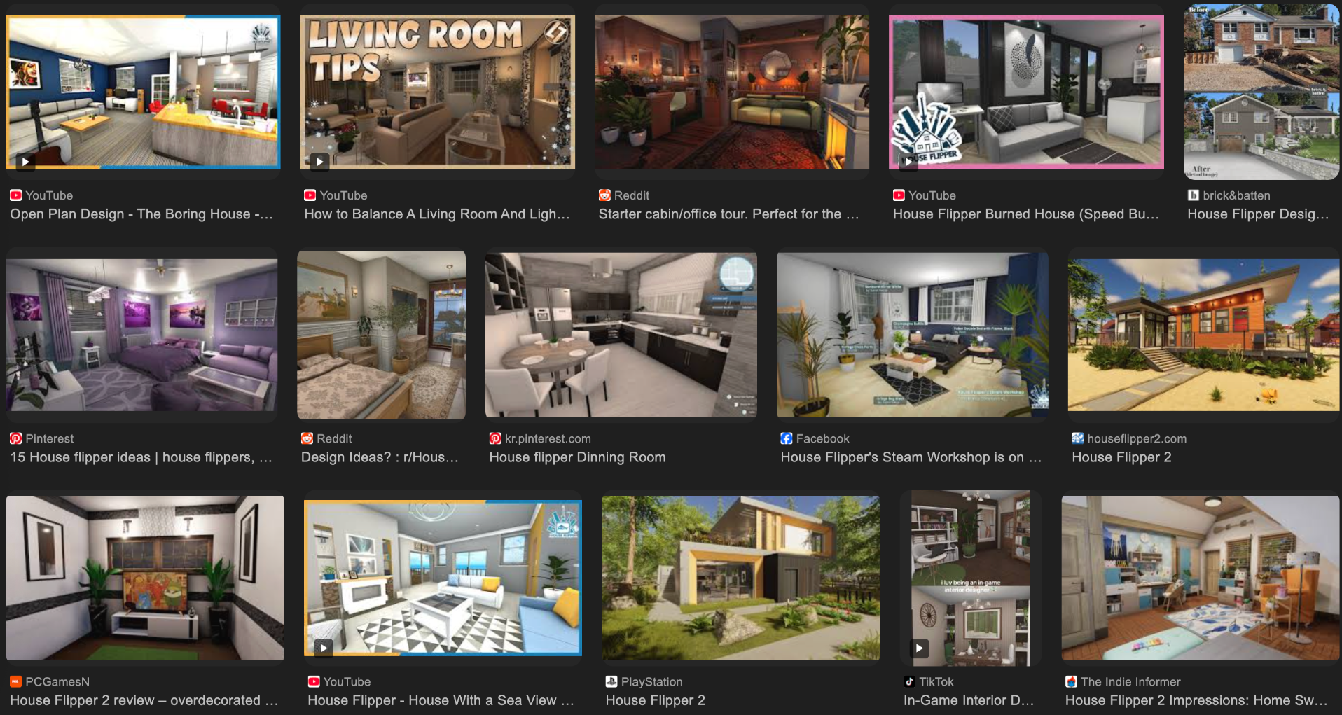 구글에 검색한 House Flipper Ideas