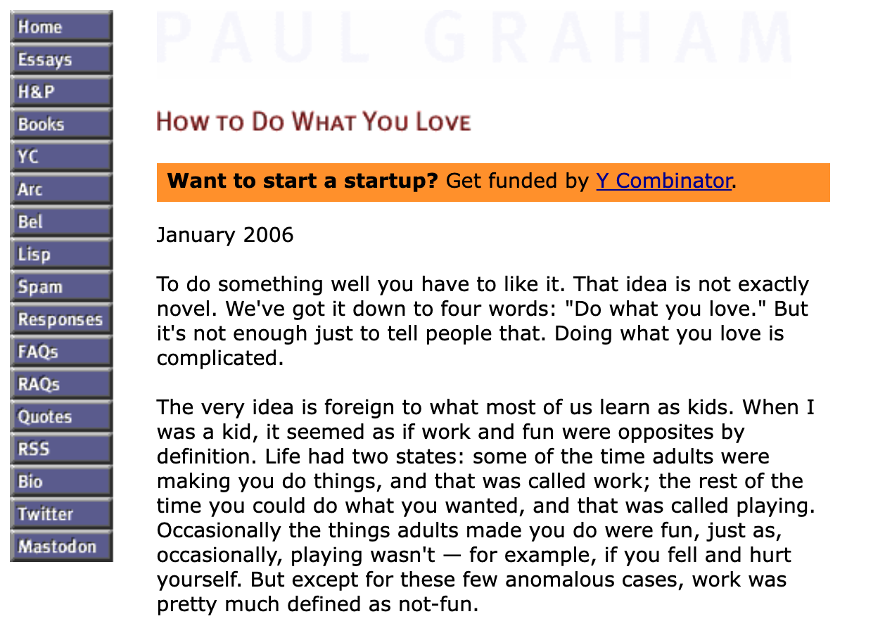 폴 그레이엄의 How to do what you love. 디어의 공동창업자 손명균님이 추천해주셔서 읽게 되었어요. 