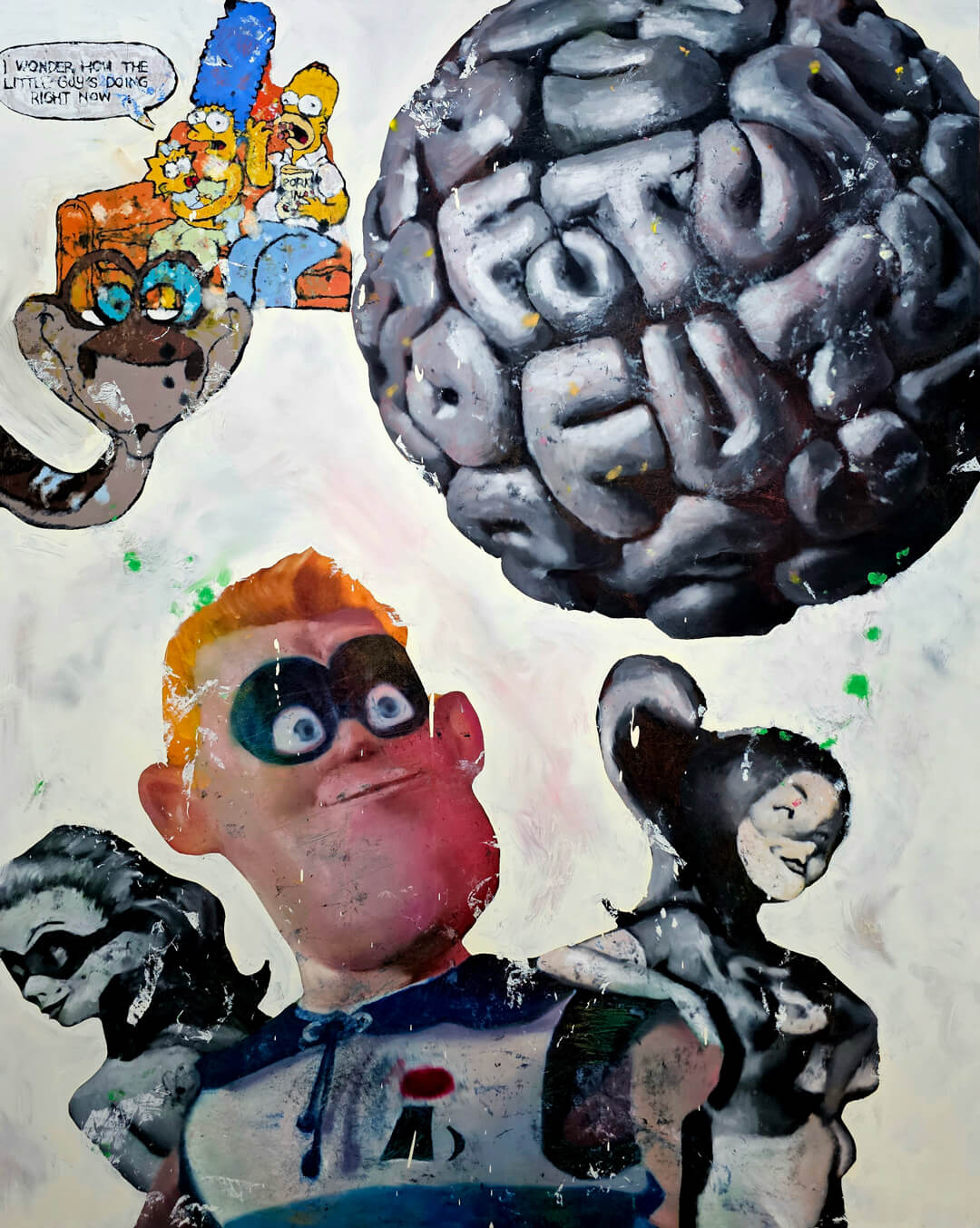 ⓒ화이트스톤 갤러리(Future Super hero, 2025, Oil-on-linen, 130.3 × 162.2 cm)