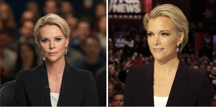  ‘메긴 켈리’ 역 샤를리즈 테론 / (우) 실제 ‘메긴 켈리’