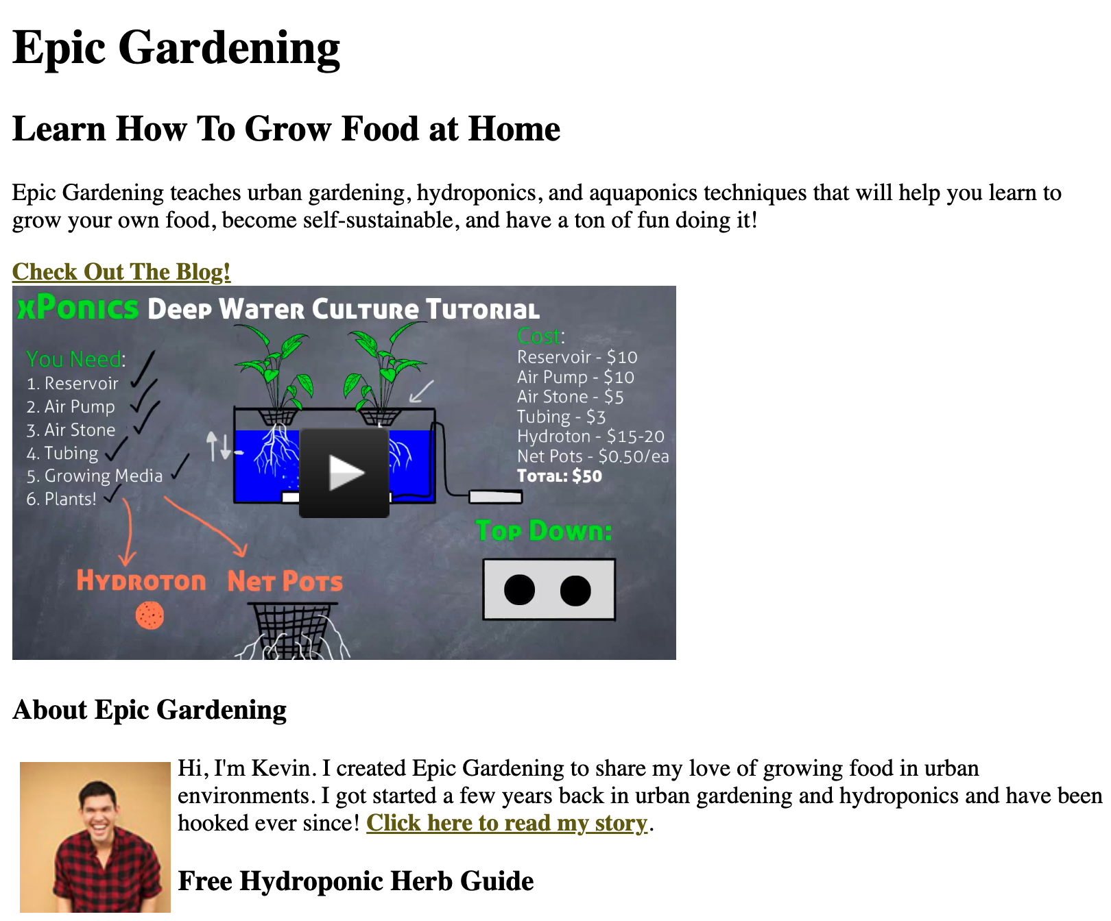에픽 가드닝 블로그의 첫번째 버젼. 워드프레스로 만들었다.
