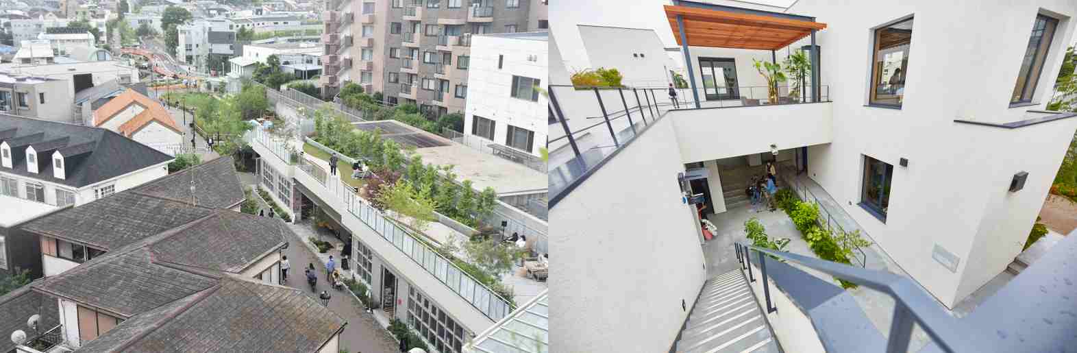 선로의 지하화로 새로운 마을을 재생한 '시모키타자와 선로가이'(左)와 '리로드'