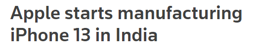 Apple starts manufacturing iPhone 13 in India | Reuters